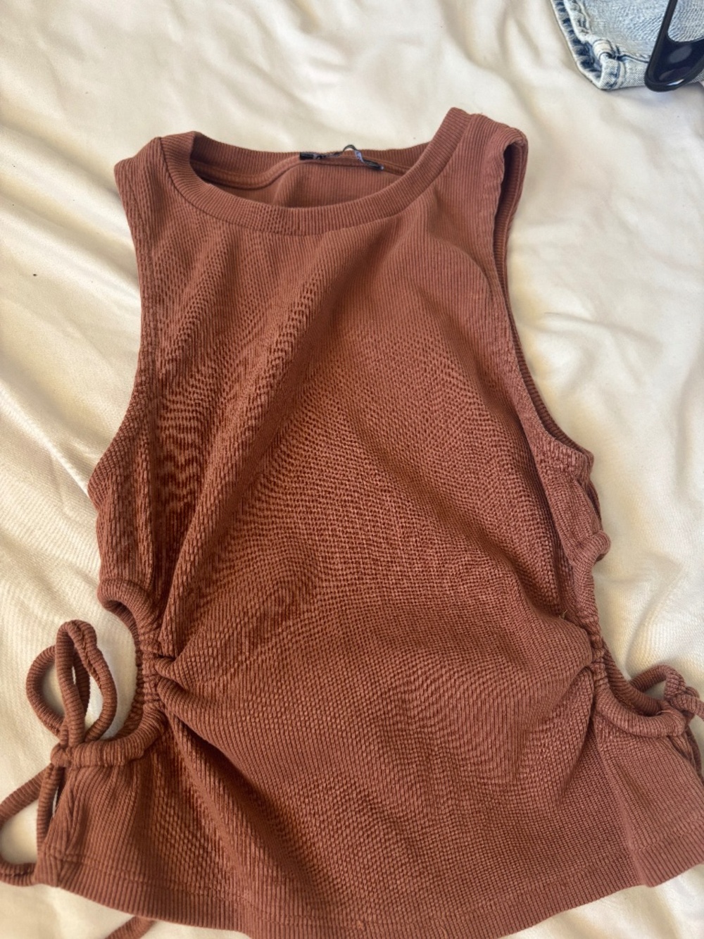 zara brown top